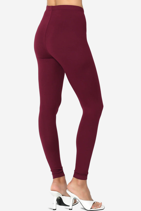 Slimmer Super Soft Comfort Ankle Leggings DARK BURGUNDY_4