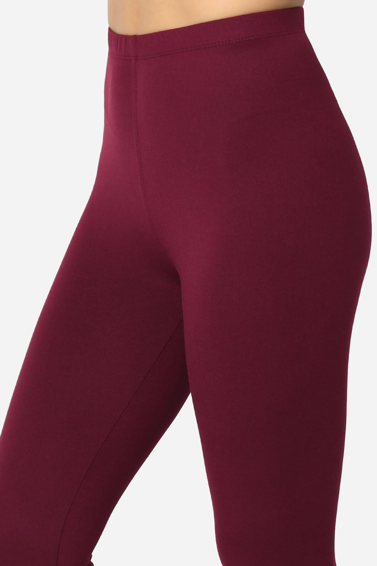 Slimmer Super Soft Comfort Ankle Leggings DARK BURGUNDY_5