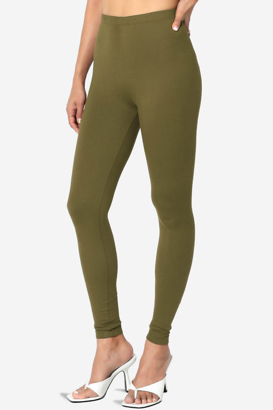 Slimmer Super Soft Comfort Ankle Leggings OLIVE KHAKI_3