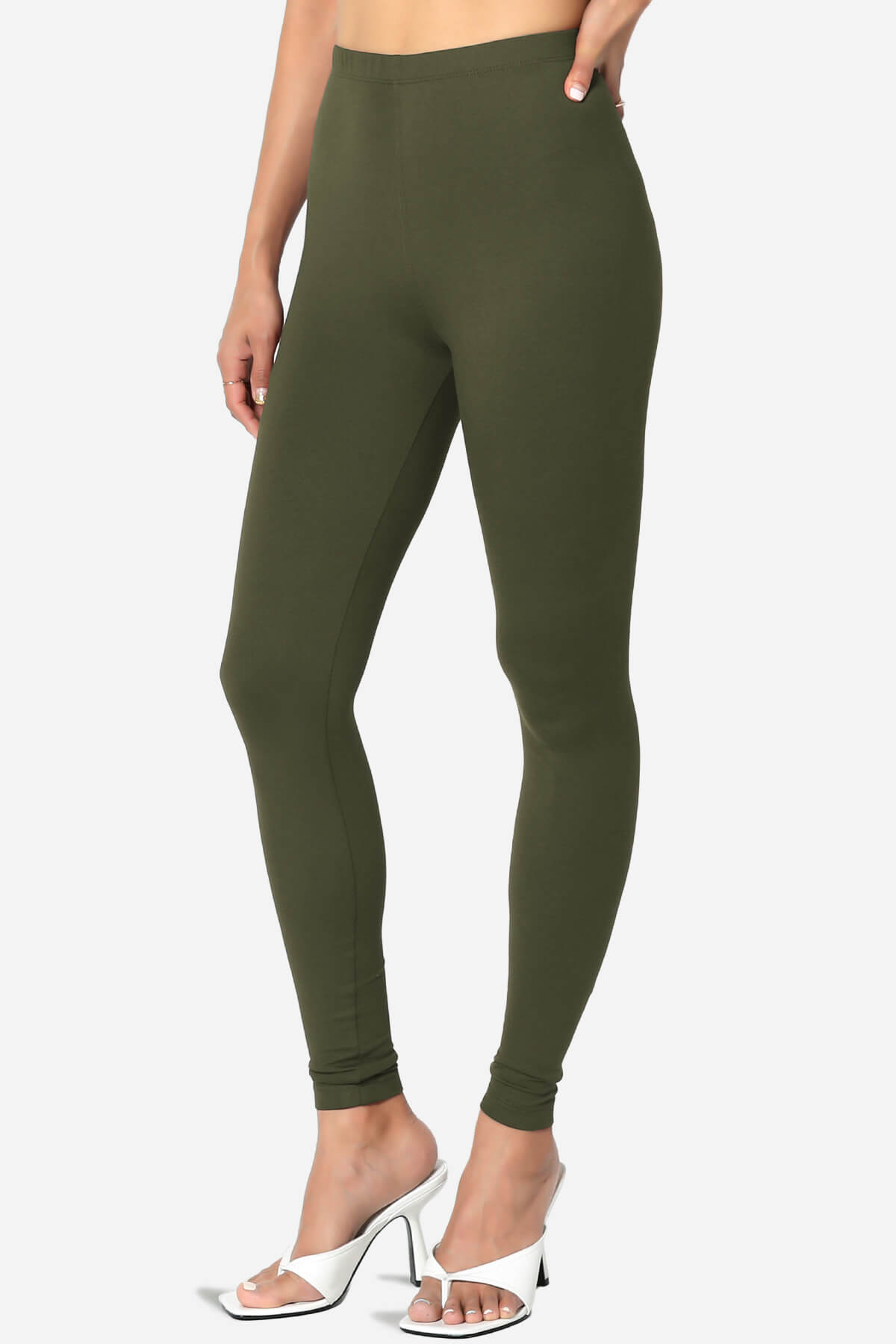 Slimmer Super Soft Comfort Ankle Leggings OLIVE_3