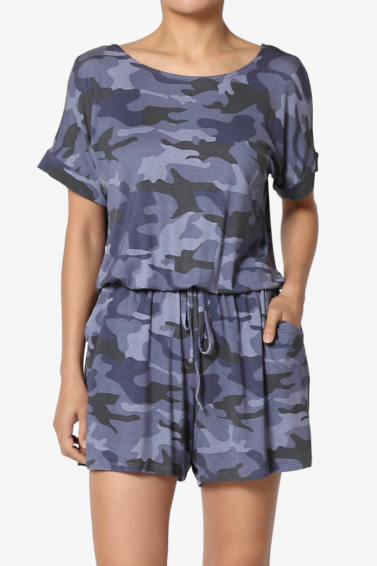 Tina Camouflage Short Sleeve Jersey Romper PLUS