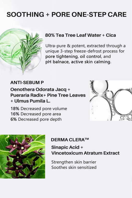 Thelavicos Tea Tree Cica 80 Ampoule 30ml/1.01 fl.oz | K-Beauty Pore Reduction, Oily Skin & Sebum Control