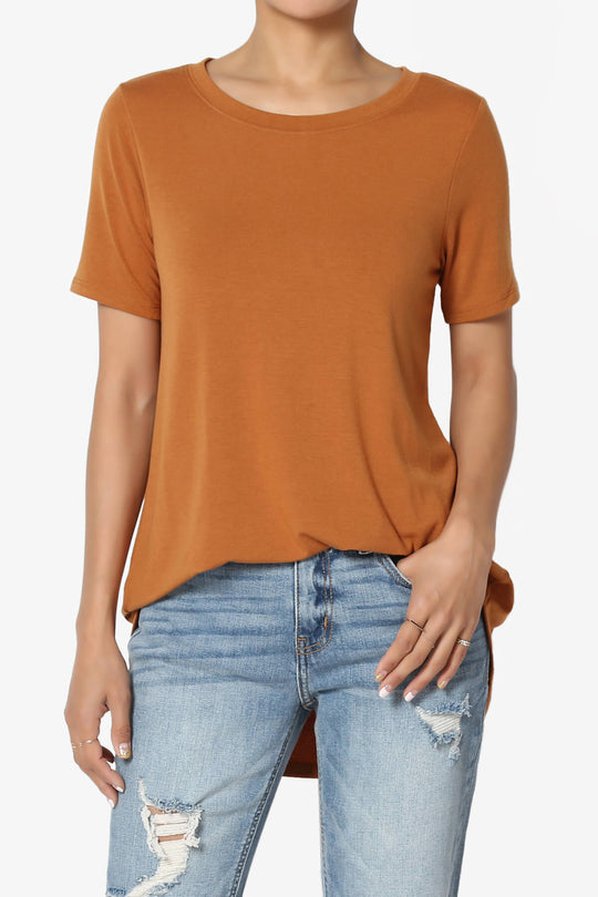 Tristan Essential Short Sleeve Round Hem Top