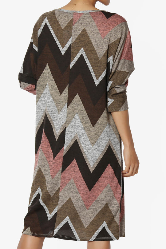 Wanda Chevron Dolman Sleeve Dress PLUS