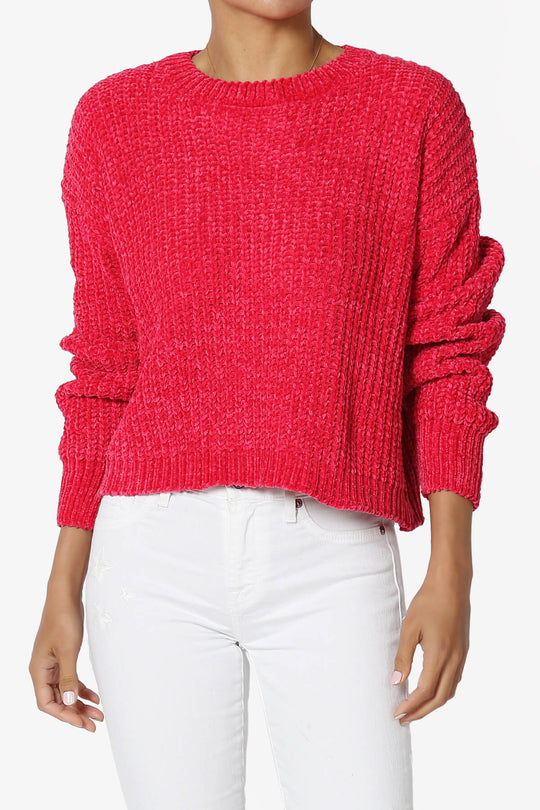 Zeeta Soft Chenille Crop Sweater