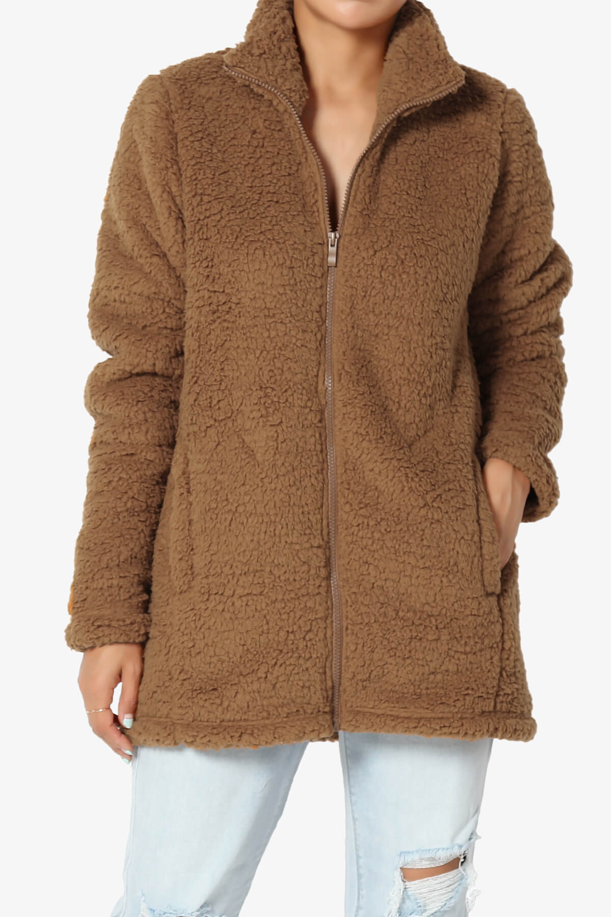 Kenmar High Neck Short Slim Teddy Jacket