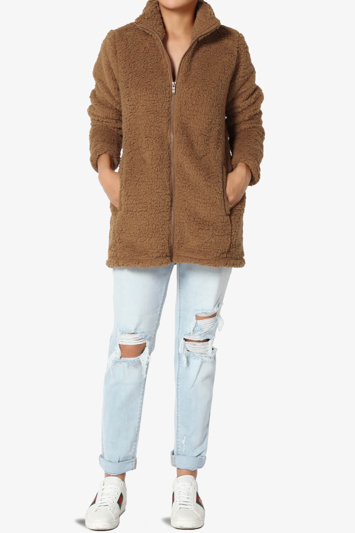 Kenmar High Neck Short Slim Teddy Jacket