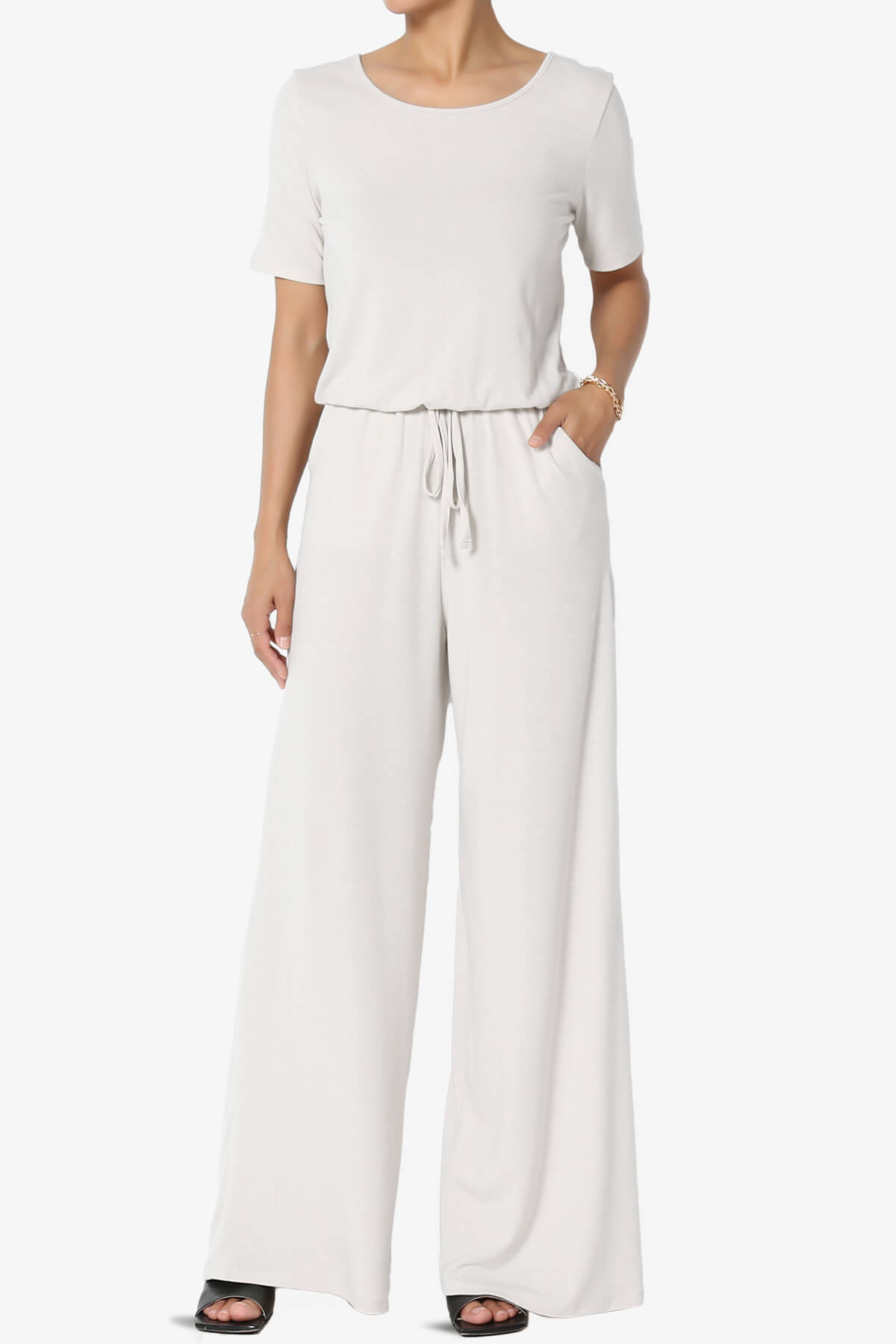 Tina Short Sleeve Wide Leg Jumpsuit