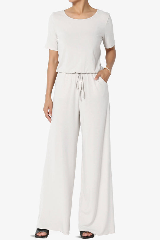Tina Short Sleeve Wide Leg Jumpsuit