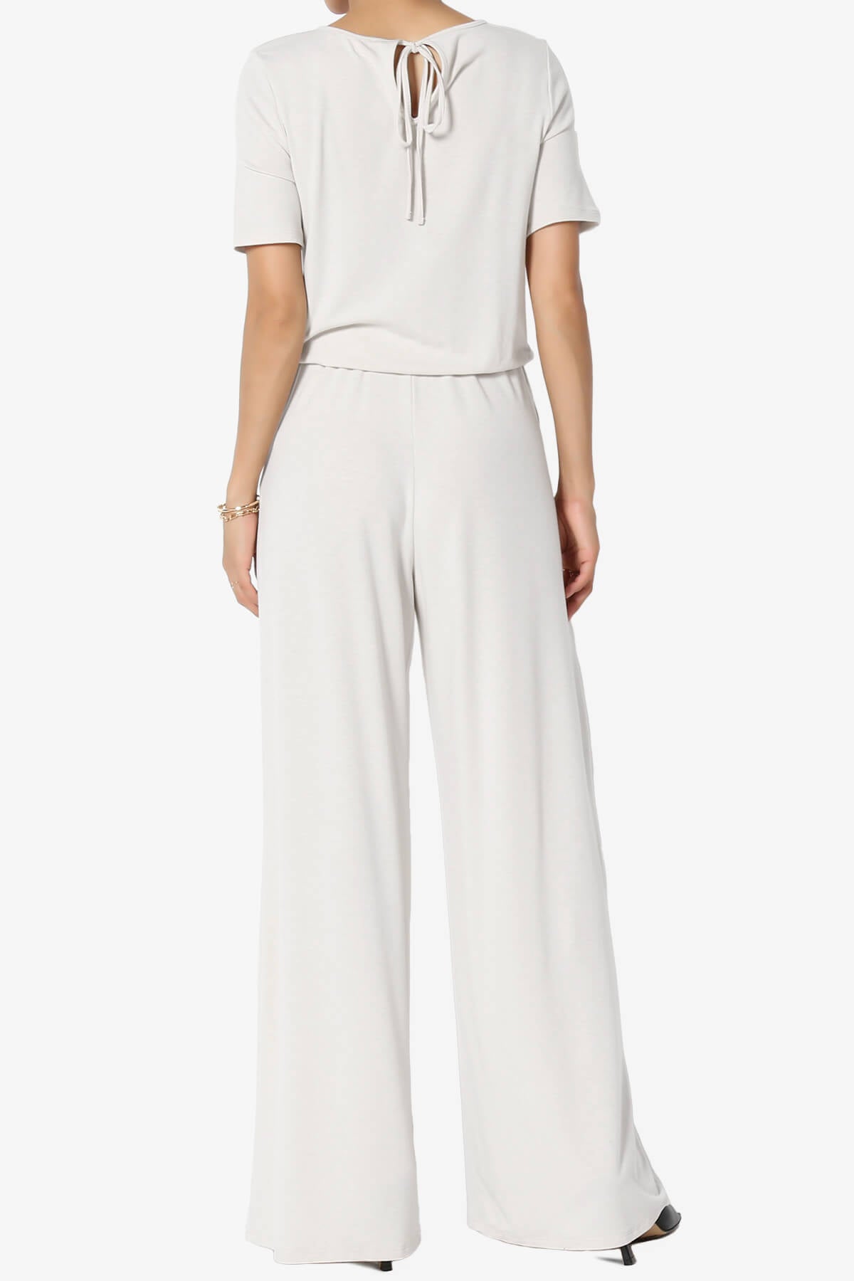 Tina Short Sleeve Wide Leg Jumpsuit