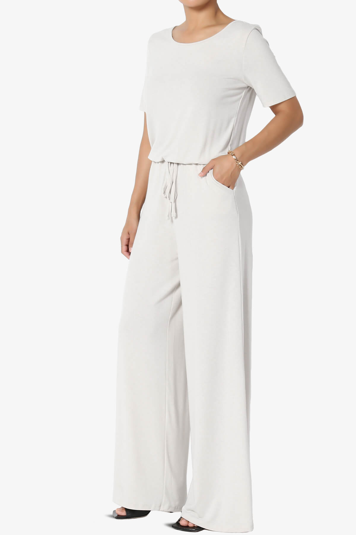 Tina Short Sleeve Wide Leg Jumpsuit