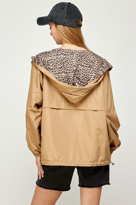 Sweet Generis REVERSIBLE CONTRAST PRINT ZIP UP WINDBREAKER HOODIE