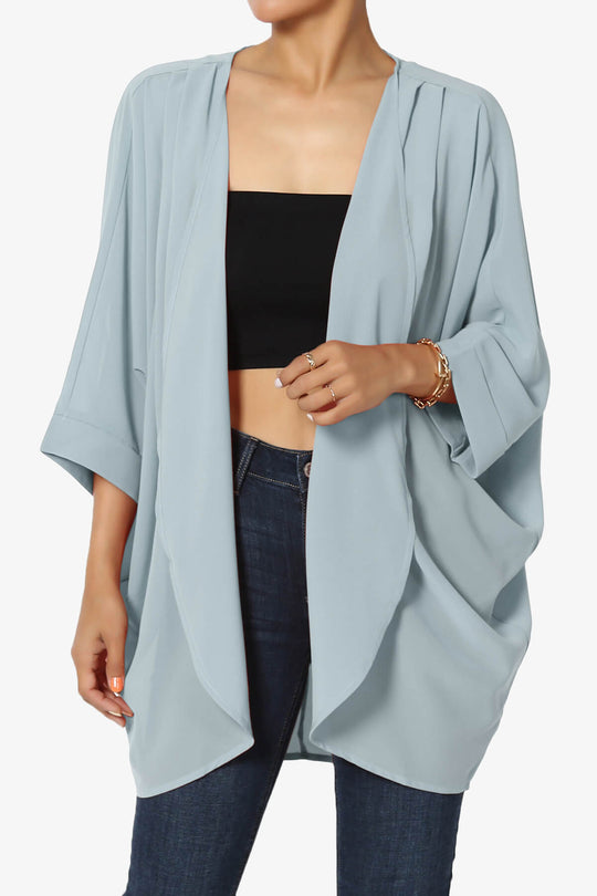 Blivia Pleated Kimono Chiffon Cardigan PLUS
