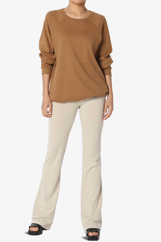 Carlene Cotton Raglan Sleeve Pullover Top DEEP CAMEL_6