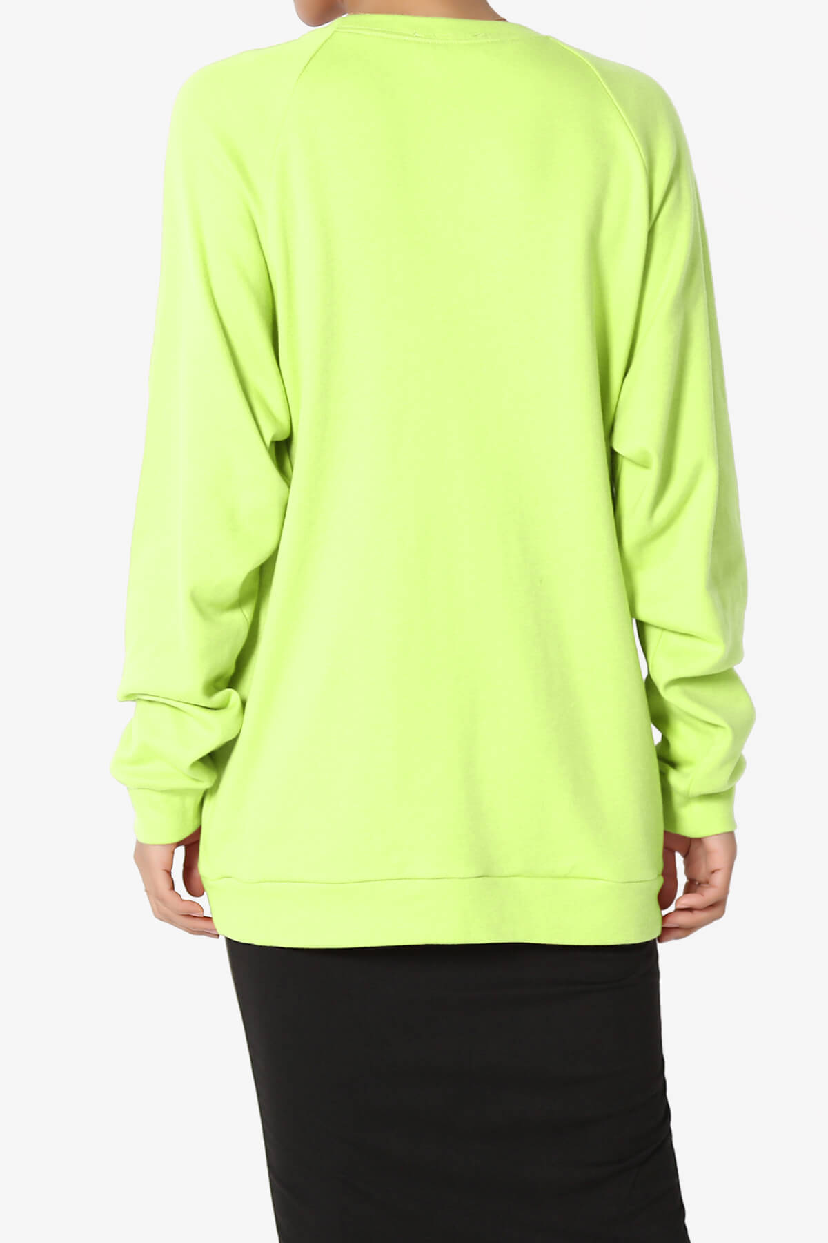 Carlene Cotton Raglan Sleeve Pullover Top NEON GREEN_2