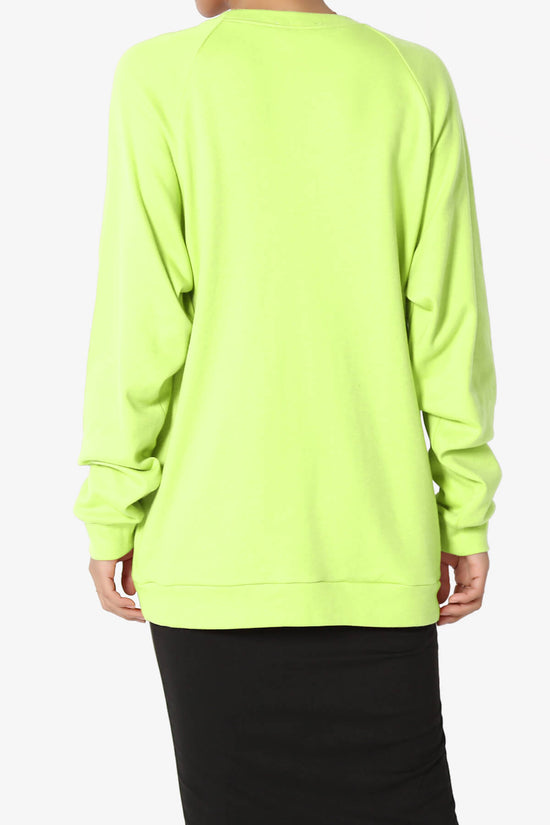 Carlene Cotton Raglan Sleeve Pullover Top NEON GREEN_2