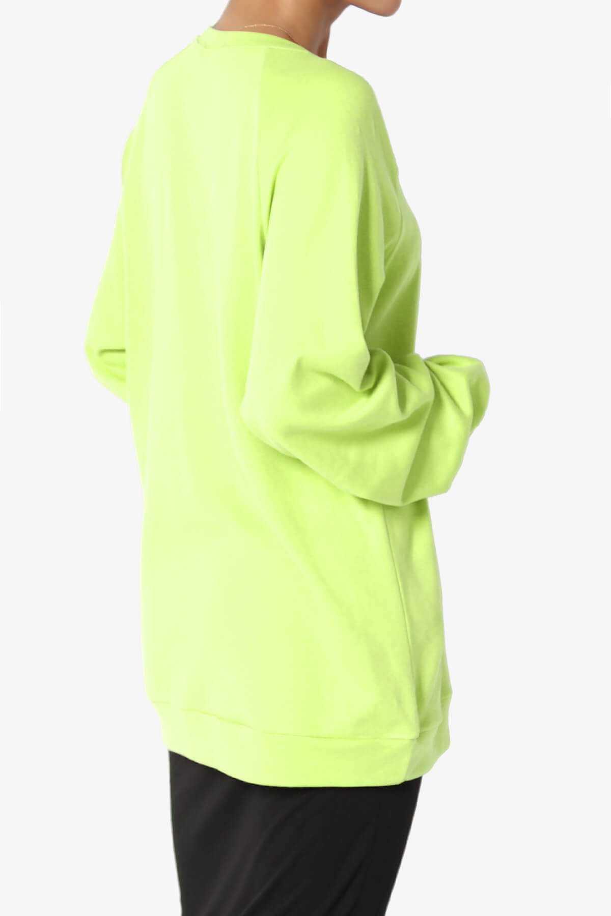 Carlene Cotton Raglan Sleeve Pullover Top NEON GREEN_4