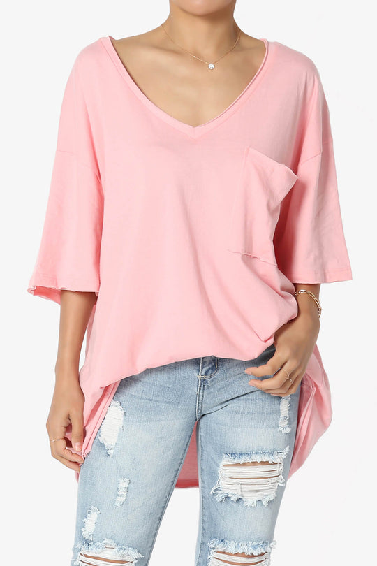 Charlie V Neck Pocket Boyfriend Tee PLUS