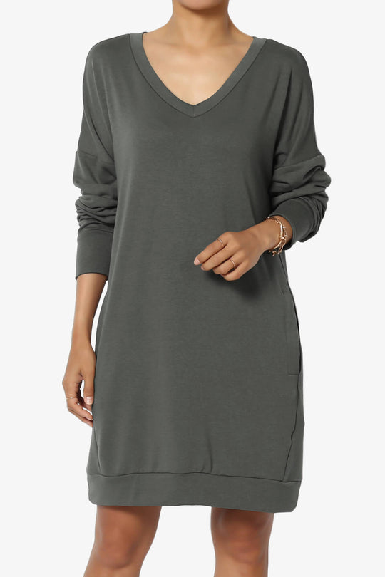 Chrissy V-Neck Pocket Soft Terry Tunic PLUS