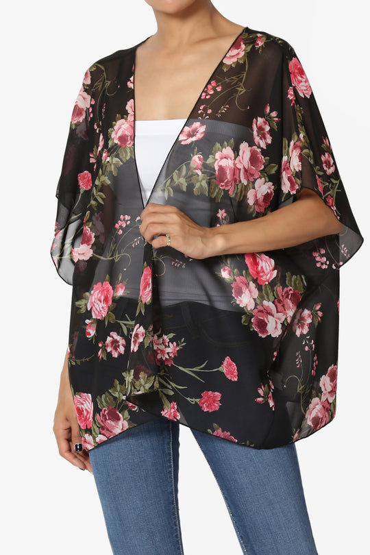 Quinci Floral Kimono Chiffon Cardigan