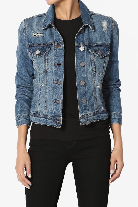 Meera Distressed Denim Jacket