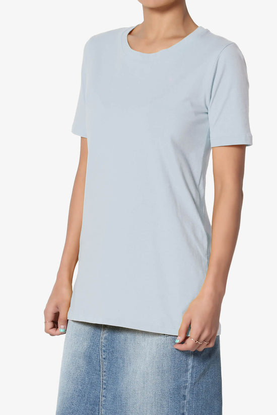 Elora Crew Neck Short Sleeve T-Shirt ASH BLUE_3