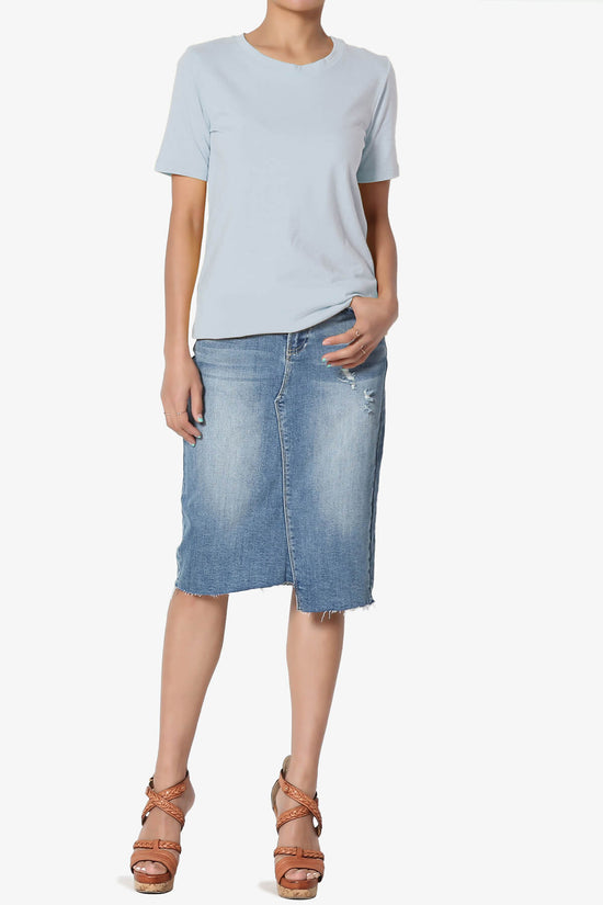 Elora Crew Neck Short Sleeve T-Shirt ASH BLUE_6