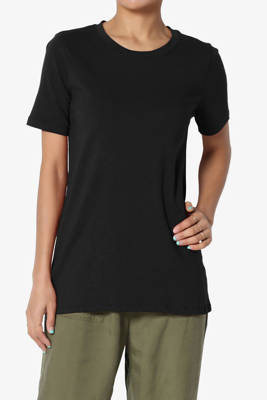 Elora Crew Neck Short Sleeve T-Shirt BLACK_1