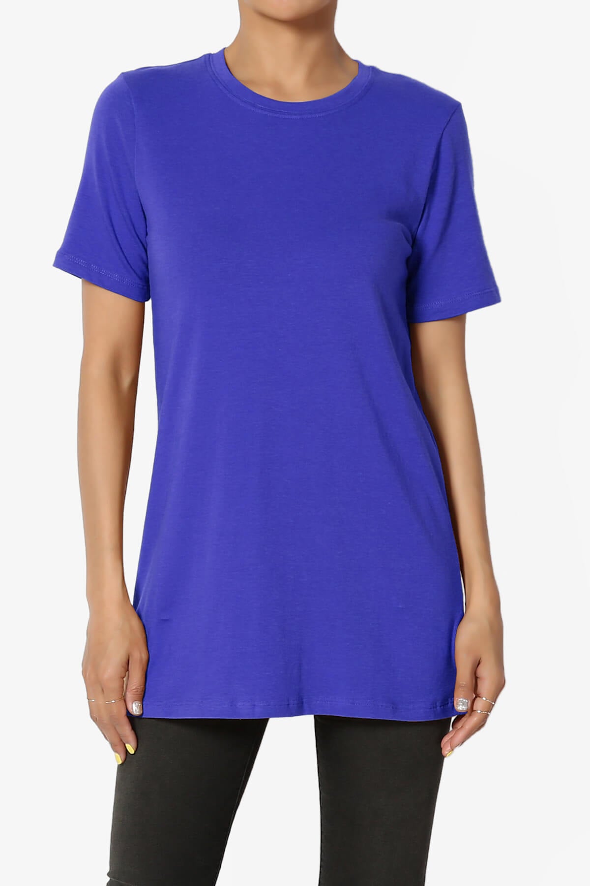 Elora Crew Neck Short Sleeve T-Shirt BRIGHT BLUE_1