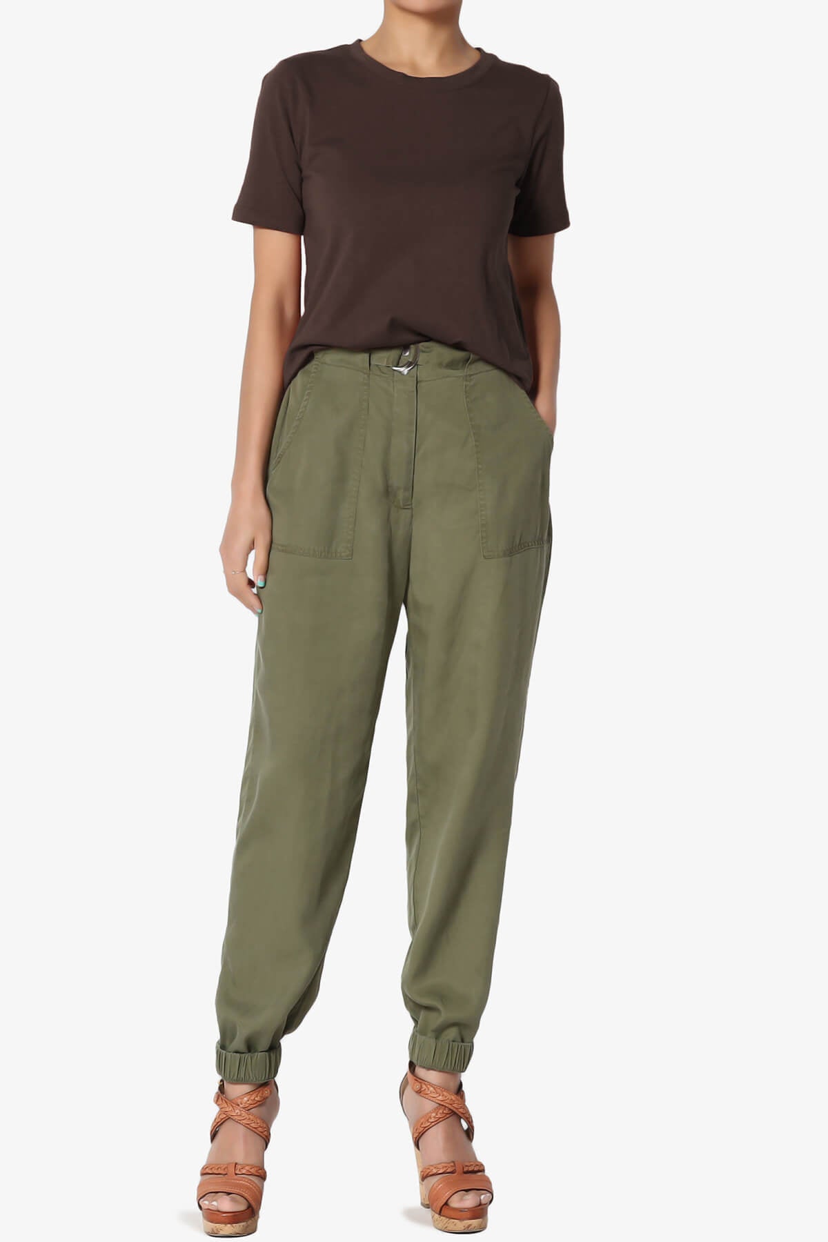 Elora Crew Neck Short Sleeve T-Shirt BROWN_6