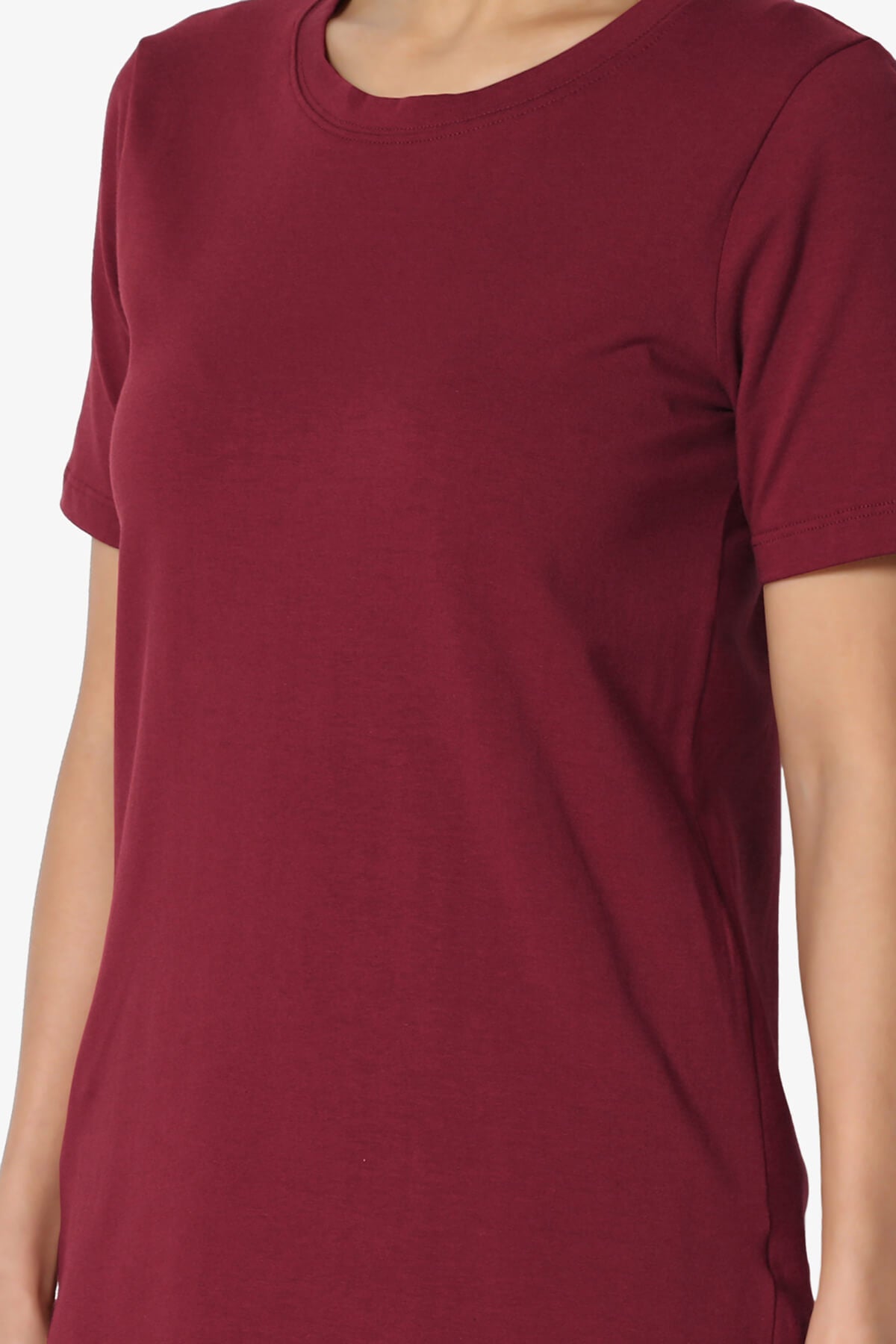 Elora Crew Neck Short Sleeve T-Shirt BURGUNDY_5