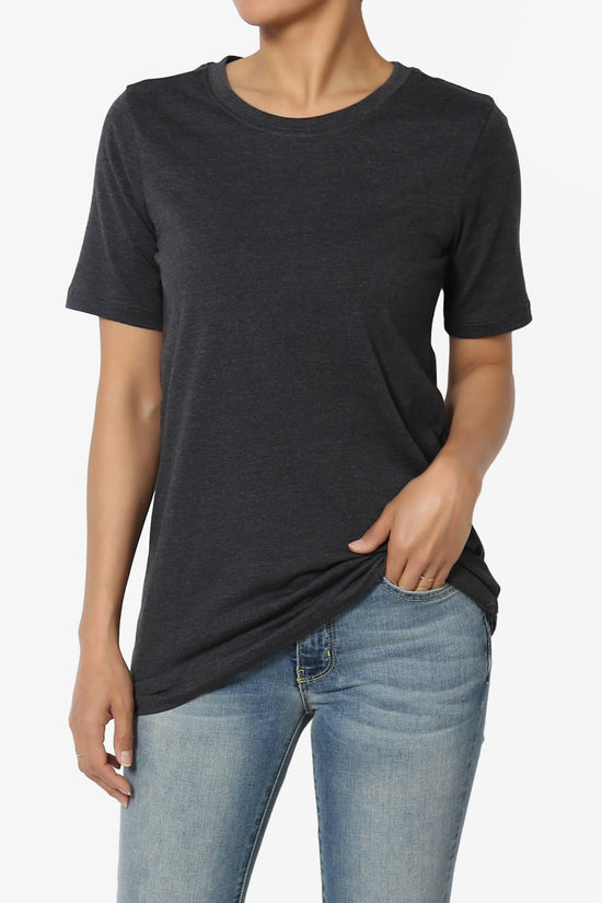 Elora Crew Neck Short Sleeve T-Shirt CHARCOAL_1