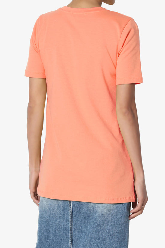Elora Crew Neck Short Sleeve T-Shirt CORAL_2