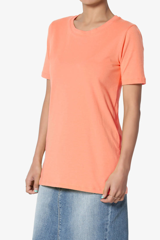 Elora Crew Neck Short Sleeve T-Shirt CORAL_3