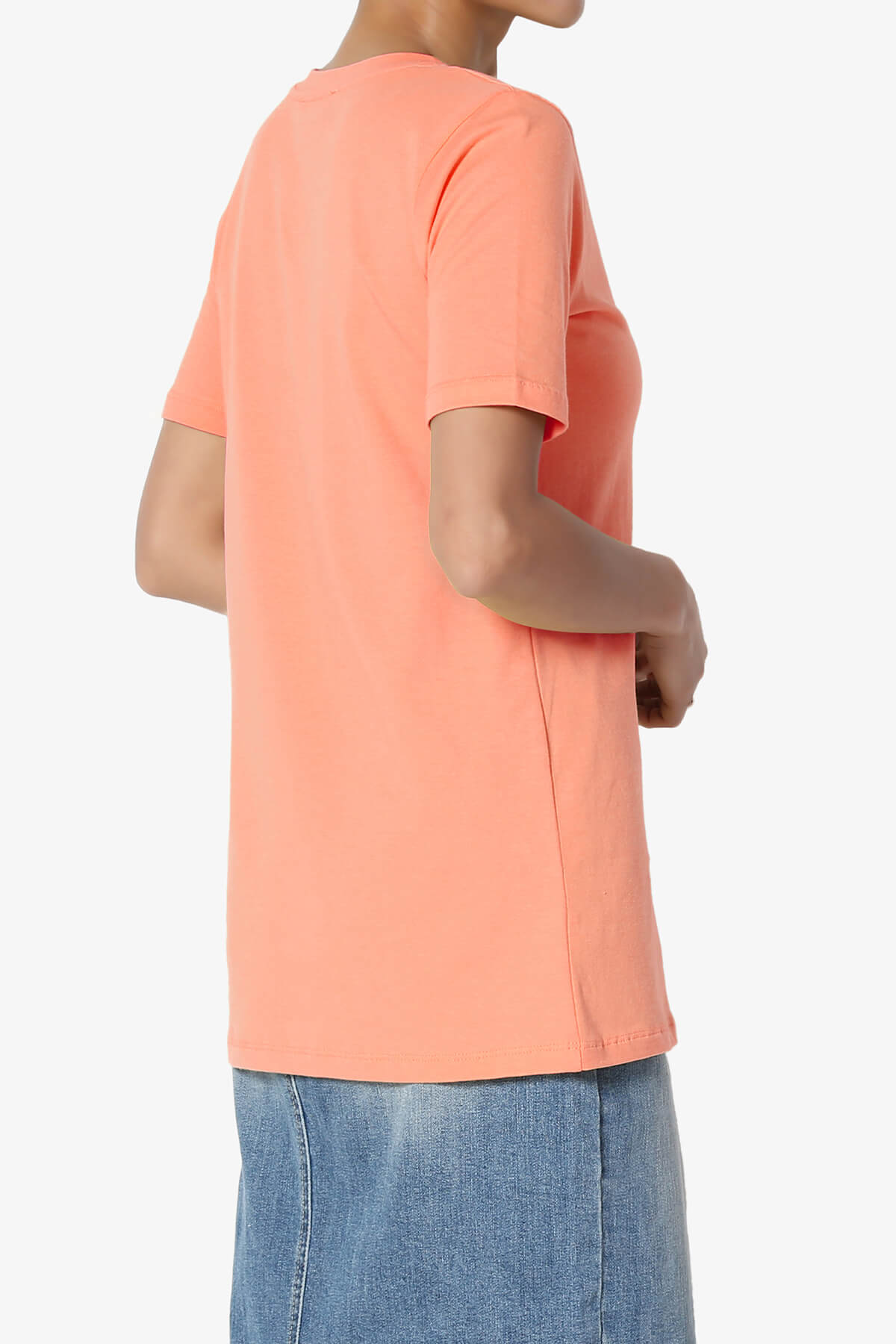 Elora Crew Neck Short Sleeve T-Shirt CORAL_4