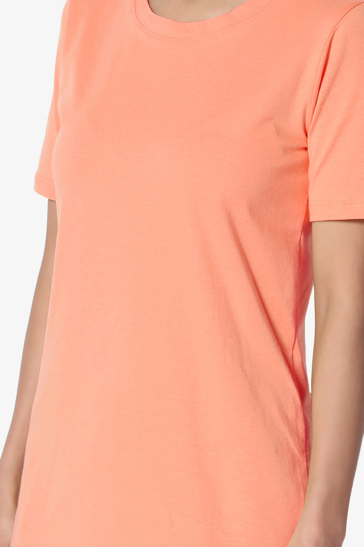 Elora Crew Neck Short Sleeve T-Shirt CORAL_5