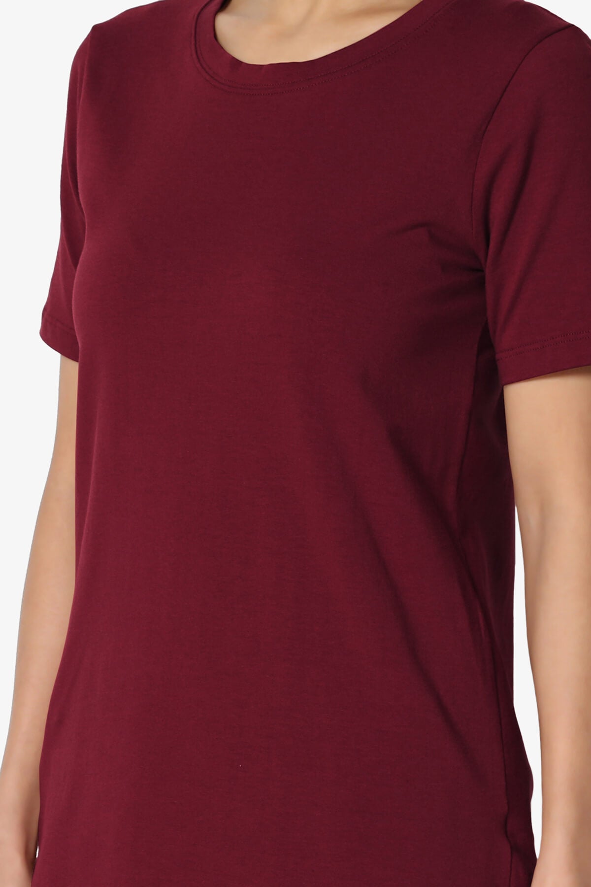 Elora Crew Neck Short Sleeve T-Shirt DARK BURGUNDY_5