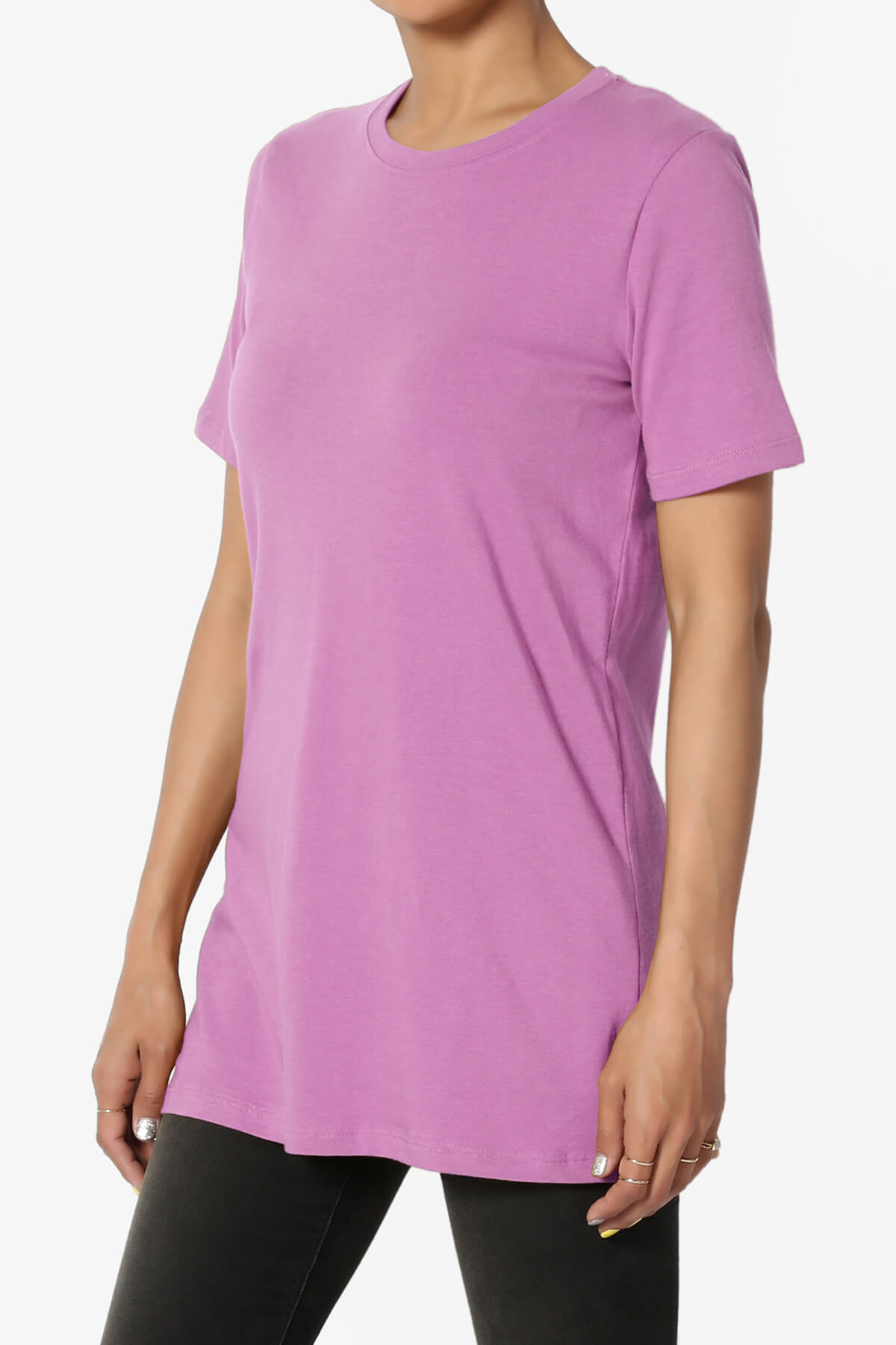 Elora Crew Neck Short Sleeve T-Shirt DARK MAUVE_3
