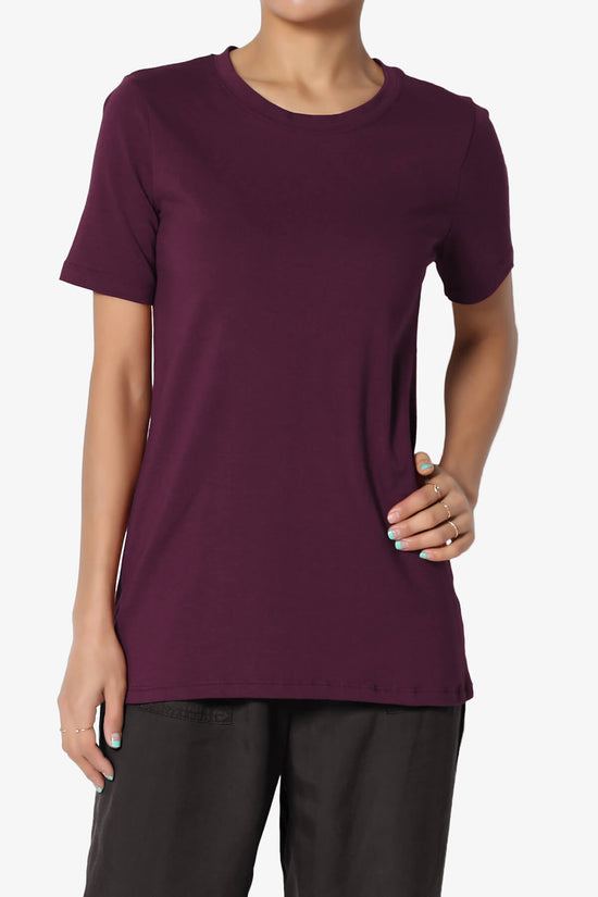 Elora Crew Neck Short Sleeve T-Shirt DARK PLUM_1
