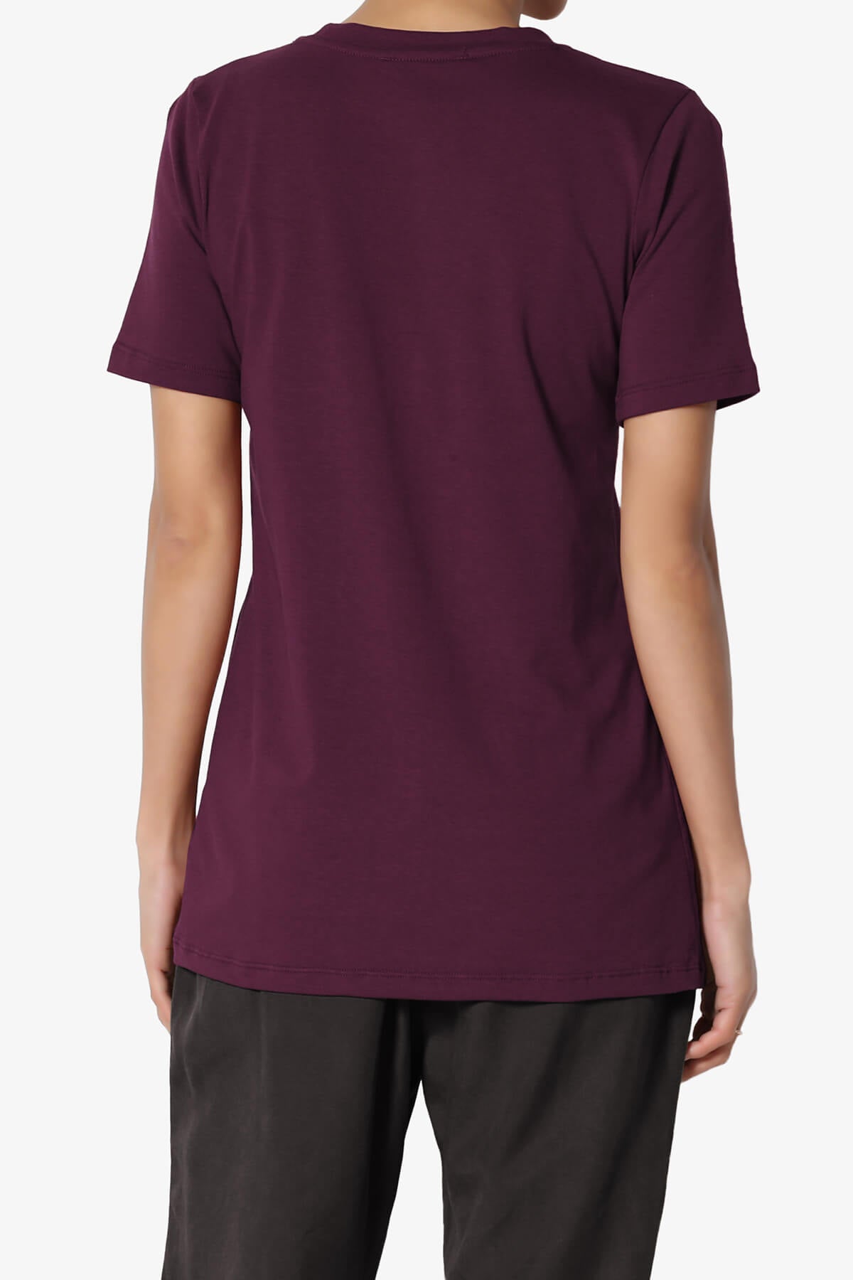 Elora Crew Neck Short Sleeve T-Shirt DARK PLUM_2
