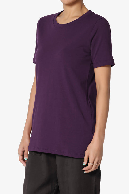 Elora Crew Neck Short Sleeve T-Shirt DARK PURPLE_3
