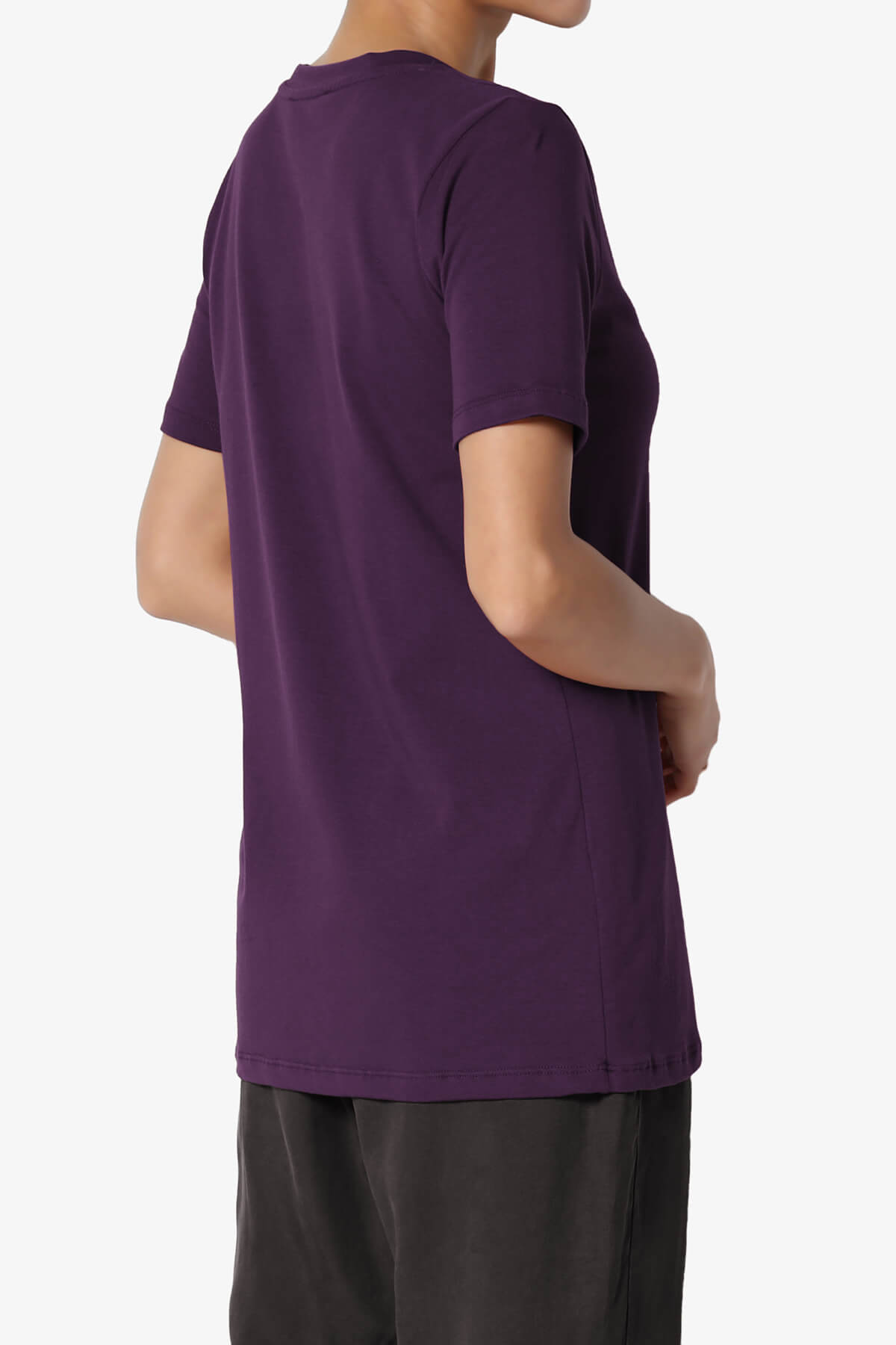 Elora Crew Neck Short Sleeve T-Shirt DARK PURPLE_4