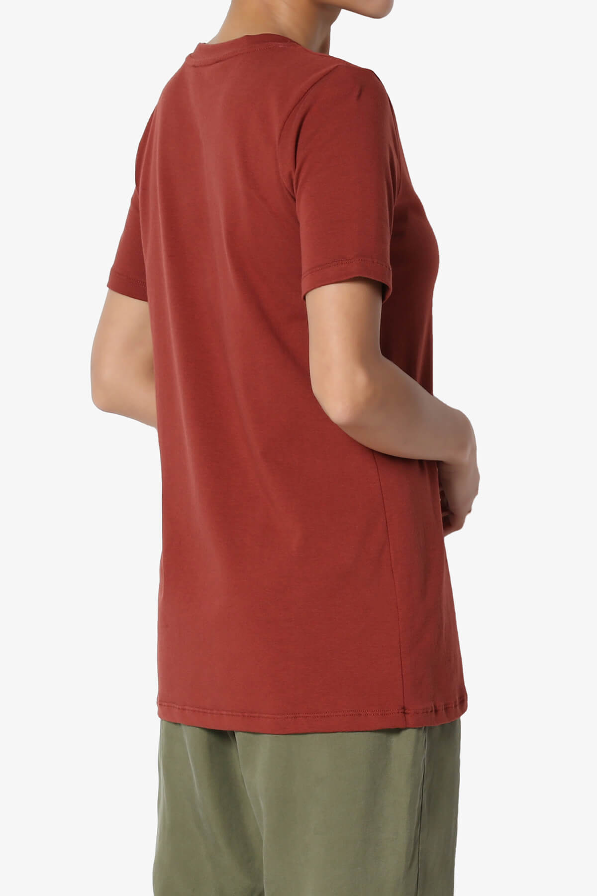 Elora Crew Neck Short Sleeve T-Shirt DARK RUST_4