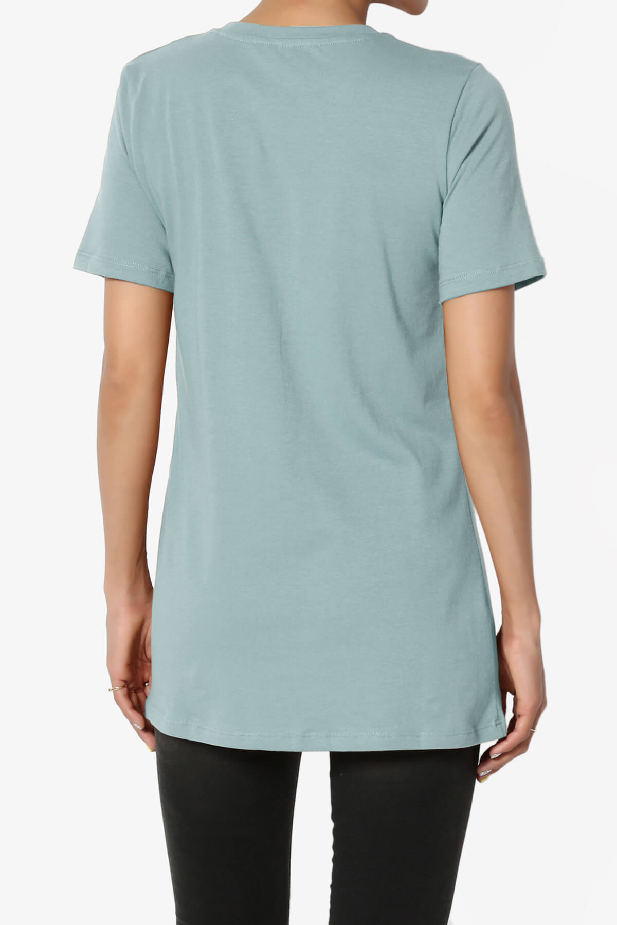 Elora Crew Neck Short Sleeve T-Shirt DUSTY BLUE_2