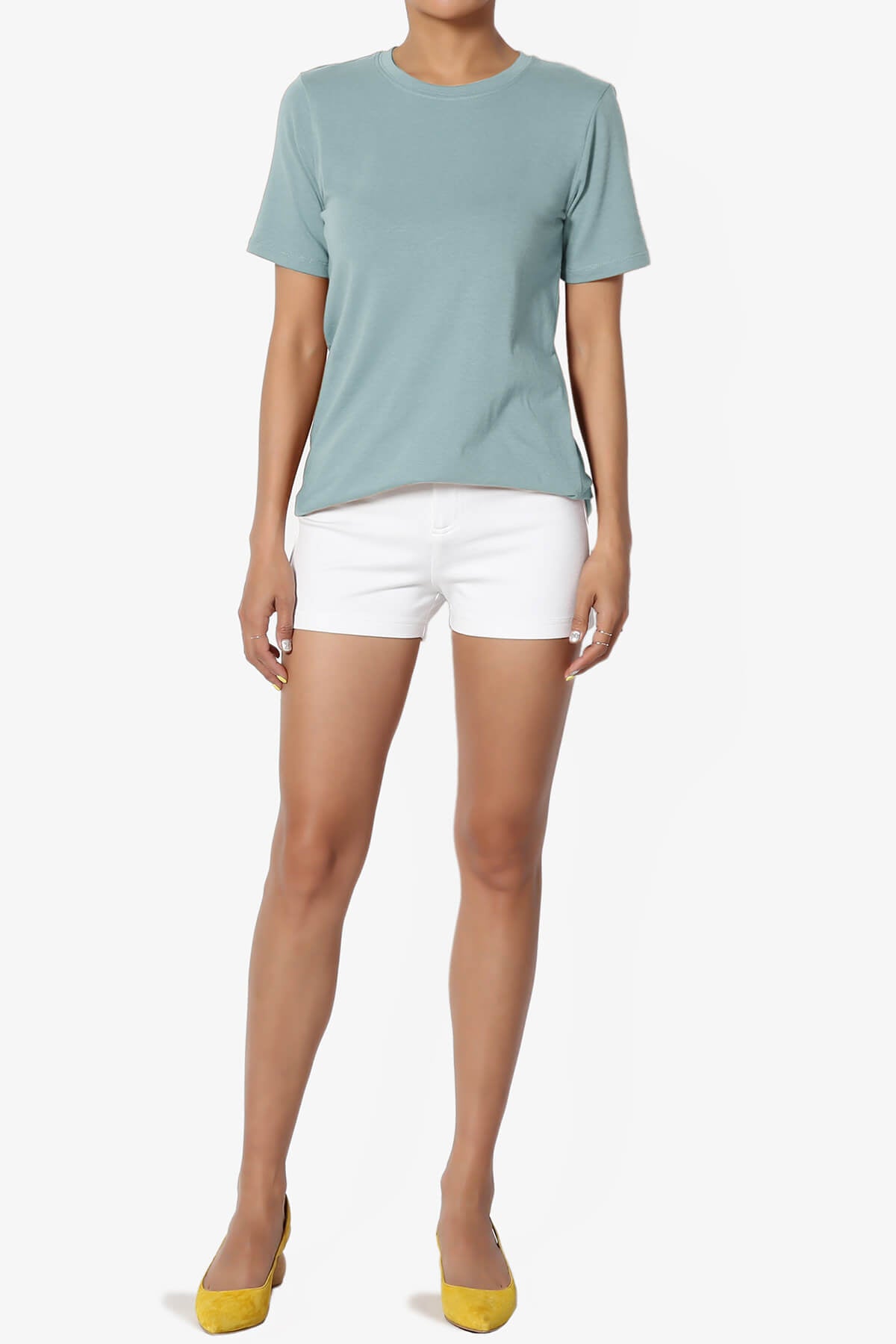 Elora Crew Neck Short Sleeve T-Shirt DUSTY BLUE_6