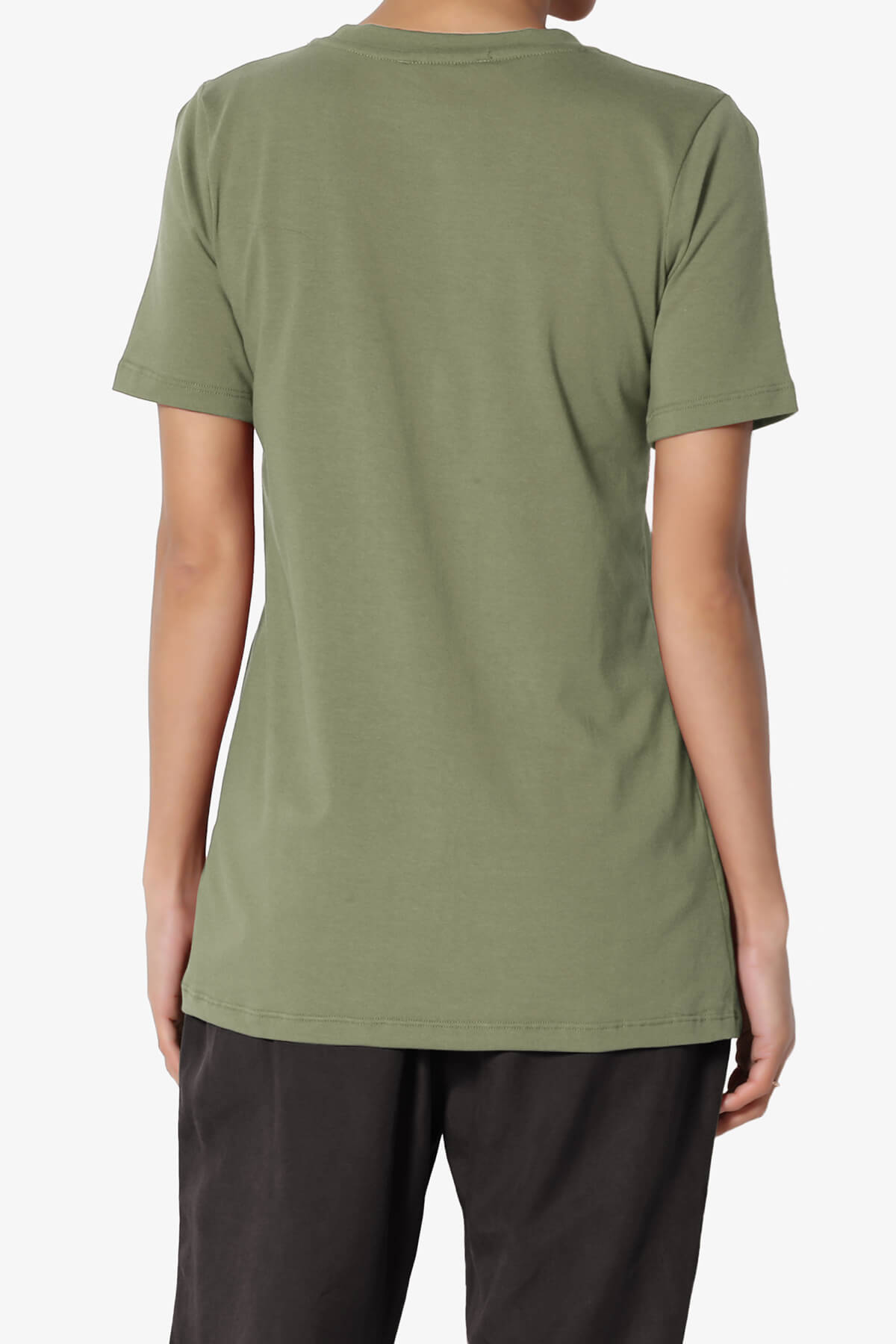 Elora Crew Neck Short Sleeve T-Shirt DUSTY OLIVE_2
