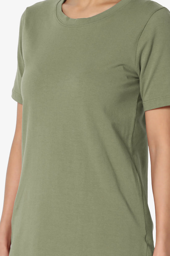 Elora Crew Neck Short Sleeve T-Shirt DUSTY OLIVE_5