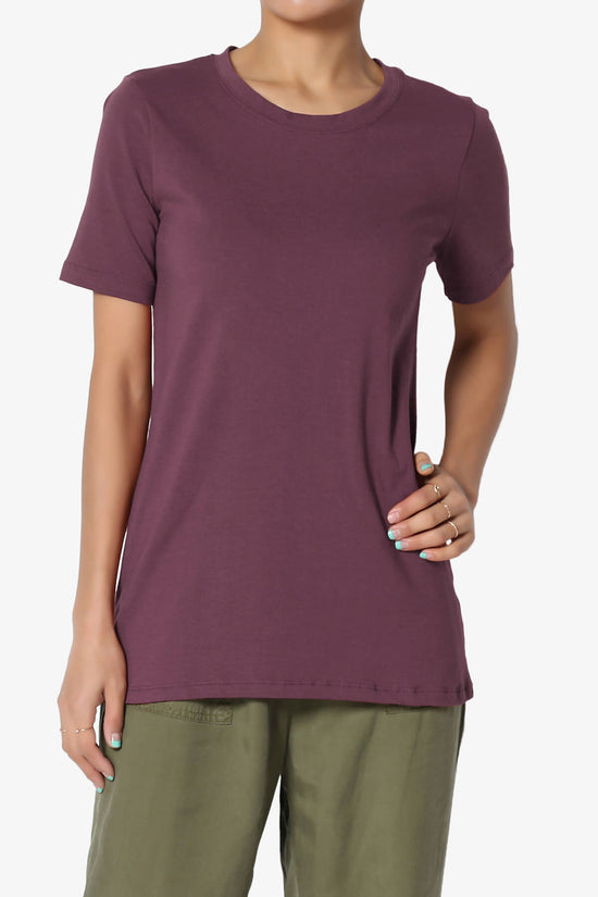 Elora Crew Neck Short Sleeve T-Shirt DUSTY PLUM_1