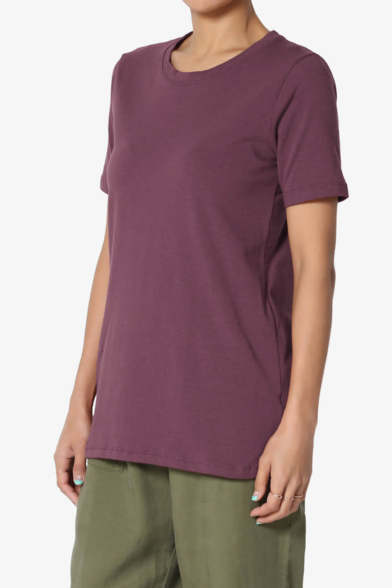 Elora Crew Neck Short Sleeve T-Shirt DUSTY PLUM_3