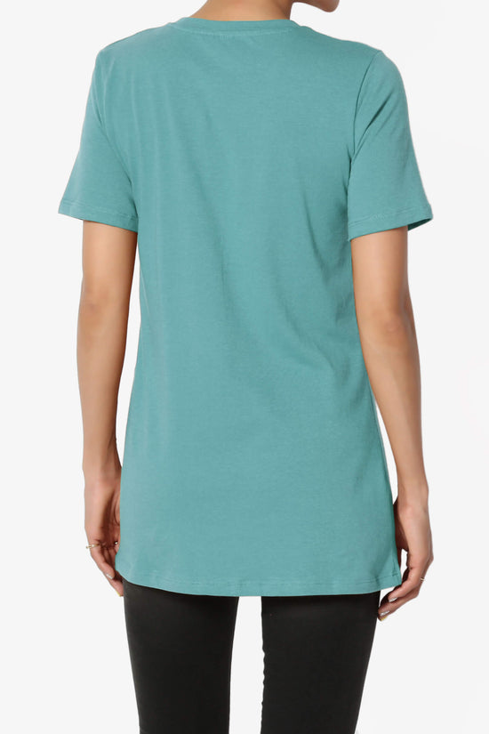 Elora Crew Neck Short Sleeve T-Shirt DUSTY TEAL_2